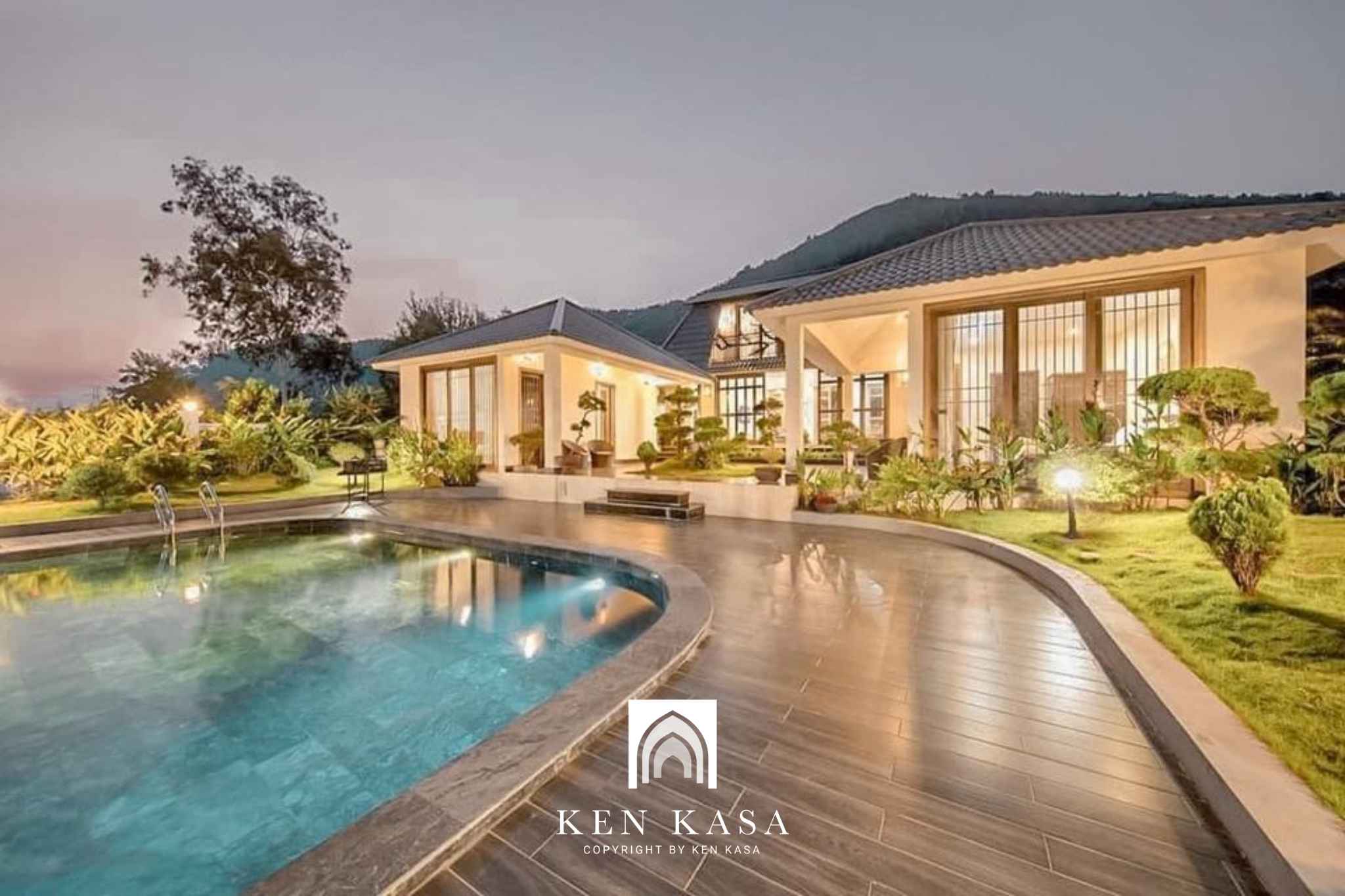 Thiết kế homestay villa với vật liệu tự nhiên và nhân tạo 